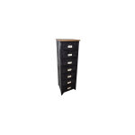 Chiffonnier industriel 7 volets en bois et mtal noir