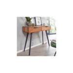 M&s - console 2 tiroirs 90x36x78 cm en acacia massif et mtal