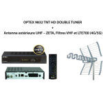 M - e - pack optex 9832 tnt hd double tuner + antenne ext�rieure uhf ? zeta, filtres vhf et lte700 (4g ...