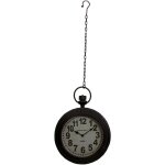 M&s - horloge de gare 42x4x127 cm en verre et mtal noir