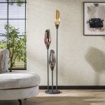 M&s - lampadaire 3 lampes 35x168 cm en verre gris, ambr et cuivr - kotzy