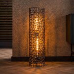 M&s - lampadaire ajour 25x25x92 cm en aluminium noir vieilli - amp