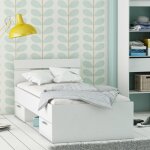 M&s - lit 90x200 cm avec 2 tiroirs et 1 niche blanc perle - sario M&s - lit 90x200 cm avec 2 tiroirs et 1 niche blanc perle - sario