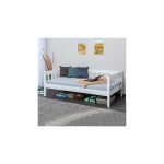 M&s - lit banquette 1 personne 90x200 cm avec sommier blanc