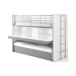 M&s - lits superposés 3 couchages 90x200 cm blanc et gris - assia M&s - lits superposés 3 couchages 90x200 cm blanc et gris - assia