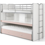 M&s - lits superpos�s 3 couchages 90x200 cm blanc et rose - assia