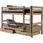 M&s - lits superpos�s 90x200 cm avec 2 tiroirs naturel - pino