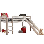 M&s - lit sur�lev� 90x200 cm avec toboggan blanc - pino