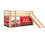 M&s - lit sur�lev� avec toboggan naturel d�cor camion de pompier - pino