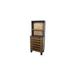M&s - meuble bar 6 tiroirs 65x32x158 cm en sapin et fer