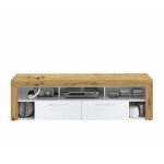 M&s - meuble tv 2 tiroirs 180 cm ch�ne et blanc - verso