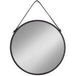 M&s - miroir design rond 60 cm en acier noir