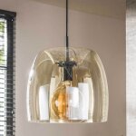 M&s - suspension 1 lampe 35x150 cm en verre ambré M&s - suspension 1 lampe 35x150 cm en verre ambré