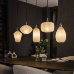 M&s - suspension 5 lampes avec ampoules 125x26x150 cm en verre blanc - amp