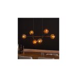 M&s - suspension 6 lampes 110 cm en verre chrom, dor et cuivr - mascha