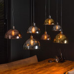 M&s - suspension 7 lampes 140 cm en verre chrom, dor et cuivr - mascha