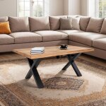 M&s - table basse 120 cm en chne huil fum naturel et acier