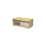 M&s - table basse 1 porte coulissante 117x59x45 cm naturel - kavir