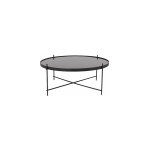 M&s - table basse ronde 82, 5 cm en verre et mtal noir - cupid