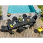 M&s - table de jardin extensible 8 � 12 personnes en aluminium palma