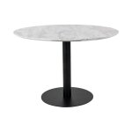 M&s - table � manger ronde 110x75 cm aspect marbre blanc et noir - derval