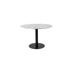 M&s - table  manger ronde 110x75 cm aspect marbre blanc et noir - derval
