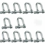 M5 manille inox droite bracelet acier inoxydable??10pcs?