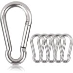 M6 mousqueton inox, 20 pcs mousqueton de fixation pour charges lourdes - mousqueton en acier inoxydable ...