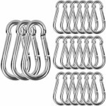 M6 mousqueton inox, 20 pcs mousqueton de fixation pour charges lourdes - mousqueton en acier inoxydable ...