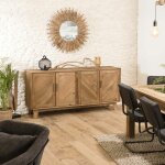 Macabane - sandy - buffet marron 4 portes bois pin recycl dtails graphiques
