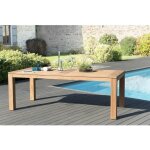 Kim - table de jardin 6 / 8 personnes - denver 220 x 100 cm en bois teck