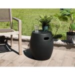 Macabane - hector - table d'appoint de jardin ronde bton 43x43 cm noir