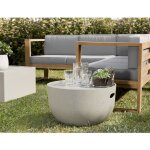 Macabane - hector - table basse de jardin ronde 58x58 cm b�ton