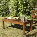 Macabane - maeva - table basse de jardin rectangulaire 100 x 50 cm en bois teck huil