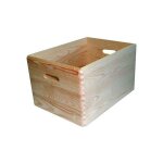 Caisse en bois 40x30x23 cm ? bois de pin 10 mm ? fond multicouche pour rangement robuste ? prise en main ...
