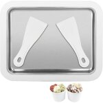 Machine crme glace avec 2 spatules, plaque glace roule instantane, maker ice cream pour diy famille, ...