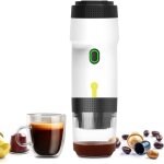 Machine � expresso portable, cafeti�re �lectrique, batterie 7500 mah, id�ale pour le camping, les camping ...