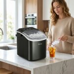 Machine � gla�ons silonn (noir) - 9 gla�ons en 6 min, 12 kg / 24h, autonettoyante, 2 tailles de gla�ons ...