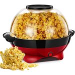 Machine � pop - corn - grande capacit� de 5, 5 l - 800 w - avec rev�tement antiadh�sif et surface chauffante ...