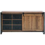 Made in meubles - buffet en bois d'acacia avec porte coulissante havana Made in meubles - buffet en bois d'acacia avec porte coulissante havana