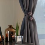 Madecostore - embrasse � rideaux flexible nouage 2 billes - chocolat