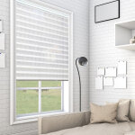 Madecostore - store enrouleur jour nuit duo voile avec coffre - gamme must - blanc - l153 x h250cm