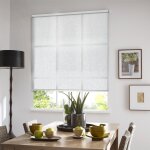 Madecostore - store enrouleur tamisant motif manhattan - blanc - l84 x h190cm