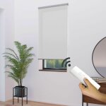 Madecostore - store enrouleur tamisant thermique e - roll motoris� - gris - l184 x h250cm