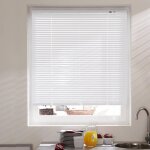 Madecostore - store v�nitien aluminium 25mm - blanc - l90 x h175cm