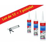 Mastic silicone spcial sanitaire, joint souple et rsistant, anti - moisissure, tanche, intrieur & ...