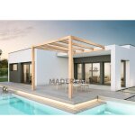 Maderland - pergola en bois adosse - modle burgos - 400 x 300 cm