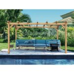 Maderland - pergola en bois autoportante - modle valencia - 1000 x 300 cm