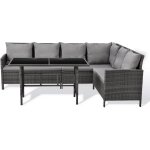 Svita madison ensemble de meubles de jardin en poly rotin lounge canap� d'angle gris