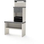 Maestro ferretero - tuozi - barbecue fixe pour bois et charbon mod�le plan 2 (gris / blanc - 110 x 47 ...